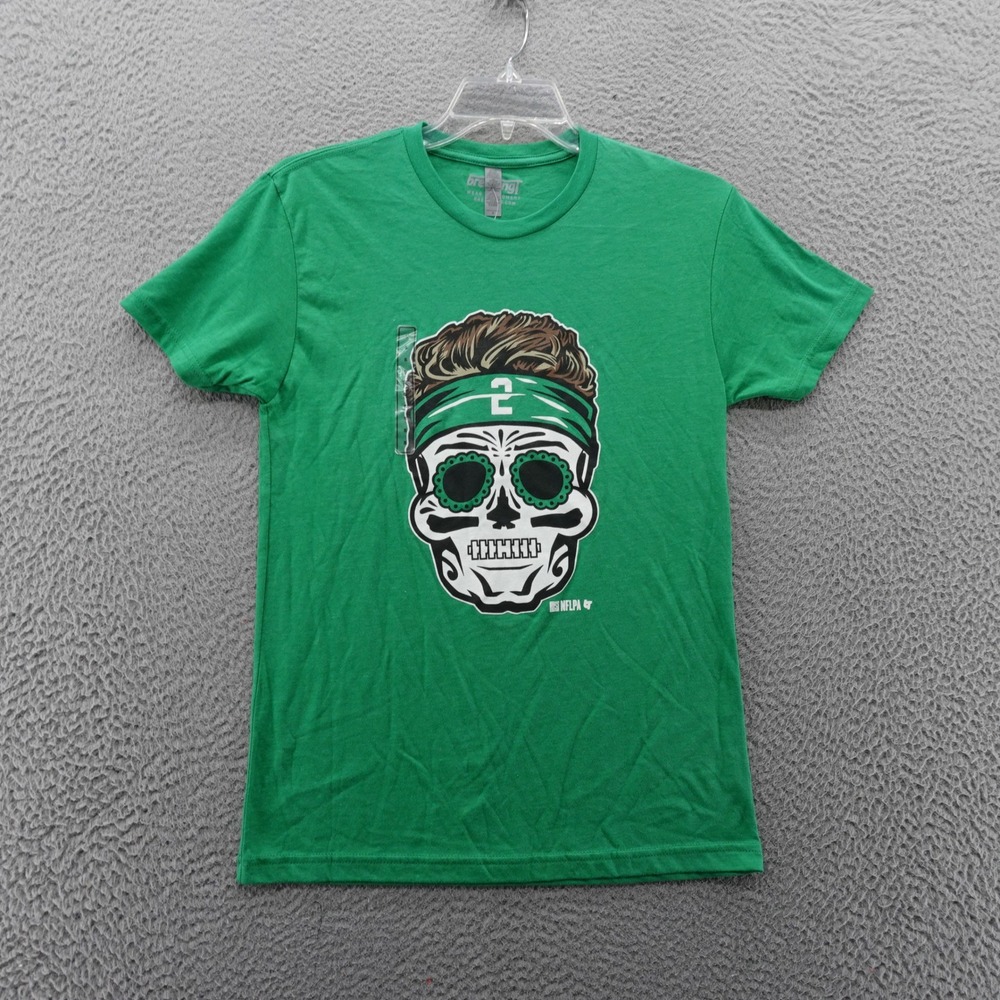 NFL Jets Zach Wilson Sugar Skull Graphic TShirt‎ Mens Small BreakingT NWT